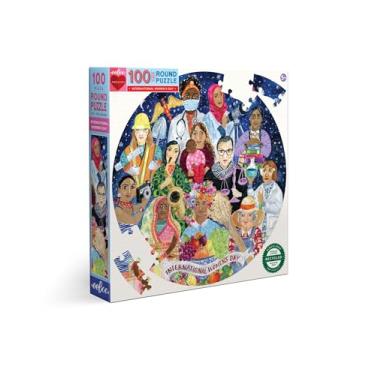 Imagem de eeBoo : Quebra-Cabeça Redondo De 100 Peças Para O Dia Internacional Da Mulher, Projeto Perfeito Mãos Pequenas, Auxilia No Desenvolvimento Padrões E Formas, Oferece Um Desafio Às Crianças