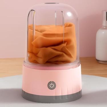 Imagem de Mini máquina de lavar roupa íntima portátil sem tampa (rosa bebê)