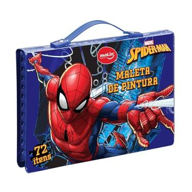 Imagem de Maleta Para Pintura Spider-Man Plast 72 Itens Sor - 86709