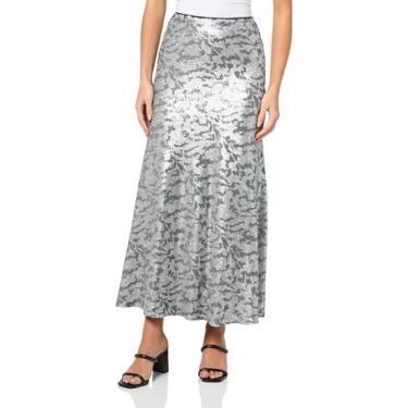 Imagem de Kenneth Cole Sportswear Women Saia feminina de drama com zíper lateral (forrada), Prata, 46