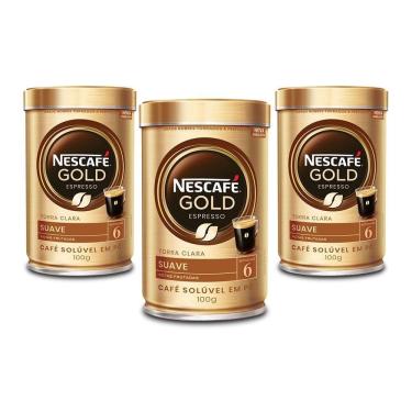 Imagem de Café Solúvel Nescafé Gold Espresso Suave Kit 3 Latas 100G