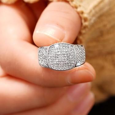 Imagem de 1 anel luxuoso de zircão embutido de meio círculo para mulheres requintados anéis luxuosos e leves joias femininas joias finas decoração de namoro para festa de formatura, Cobre, Sem pedra preciosa