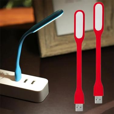Imagem de Pacote com 2 mini luzes USB para teclado – luz LED para laptop, luz noturna USB flexível para notebook, lâmpada de leitura de livro pescoço de ganso ajustável, fonte de iluminação LED portátil para