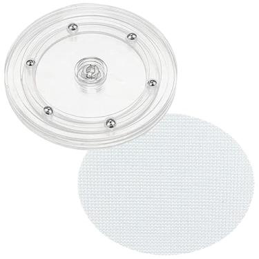 Imagem de Toca-discos de acrílico pequeno de 15 cm com almofadas de silicone, rotação de 360°, decoração de biscoitos para decoração de bolos, cupcake