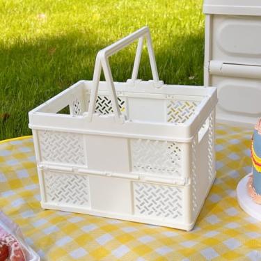 Imagem de Suporte dobrável para cesta de piquenique ao ar livre - organizador de talheres para piquenique - pequeno