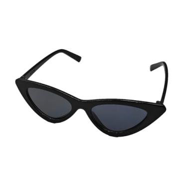 Imagem de Óculos De Sol Infantil Triangular Fofinho Lisa Moda Vintage Blogueira Preto