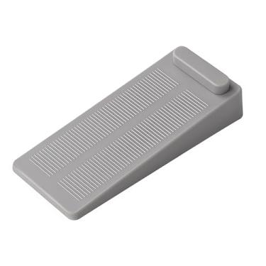 Imagem de Rolha de porta de borracha única - batente de porta de piso antiderrapante para parte inferior da porta, redução de ruído empilhável e bloqueador de corrente de ar para uso interno (cinza)