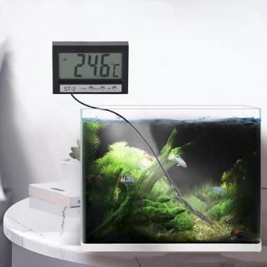 Imagem de Termômetro digital para carro com sensor de temperatura interno e externo, visor transparente, multifuncional para carro, tanque de peixes, geladeira, laboratório