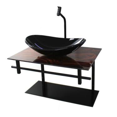 Imagem de Gabinete de Vidro para Banheiro 60cm Ap Slim Marmorizado - Ekasa, Made