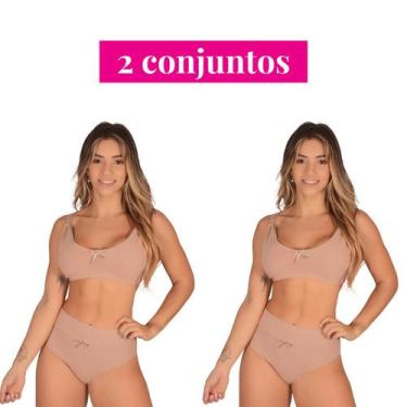 Imagem de Kit 2 Conjuntos (Sutiã Amamentação +Calcinha Cós Alto Pós Parto) Sutia