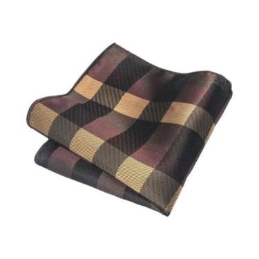 Imagem de Lenço Listrado Azul E Cinza Para Homens Acessório De Terno Formal De A