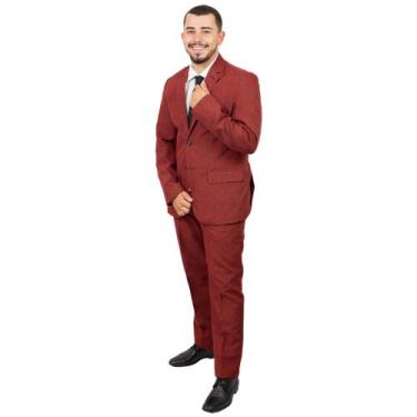 Imagem de Terno masculino Microfibra Melange elegante qualidade casamento barato
