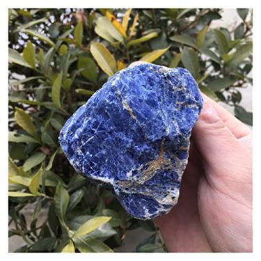 Imagem de Cheio de textura quartzo natural sodalita azul pedras preciosas cristal rolado decoração de casa (tamanho: 400g)