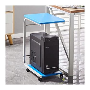 Imagem de Suporte de impressora para mesa suporte de impressora suporte de host de PC com roda base de mesa suporte de caixa de host móvel suporte de sub-armazenamento carrinho de impressora de mesa (cor: 1) (H