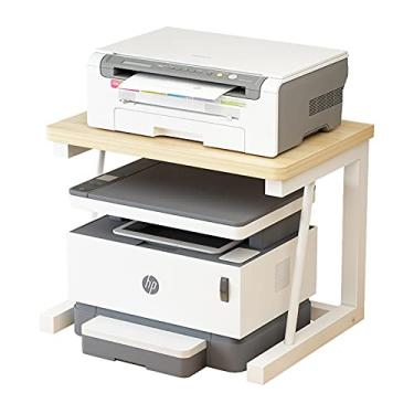 Imagem de HYUIO Suporte de impressora suporte de flores suporte de cozinha prateleira de mesa com armário de armazenamento escritório casa mesa de mesa suporte de impressora escritório organização de mesa