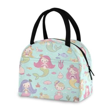 Imagem de Blueangle Lancheira isolada à prova de vazamento – linda bolsa de almoço reutilizável com design de sereia, recipiente compacto para alimentos para escritório, viagens e atividades ao ar livre (169)