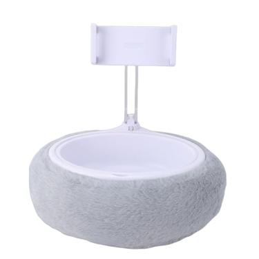 Imagem de GOWENIC Suporte para Travesseiro para Tablet, Suporte para Telefone Giratório de 360 ​​graus, Tigela Removível, para Leitura Com As Mãos Livres e Relaxamento na (Tigela única cinza claro (5-8,7