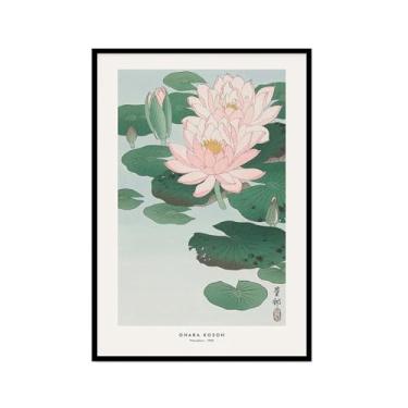 Imagem de Pôster Hasui Kawase Ohara Koson Impressões Katsushika Hokusai Pintura em Tela Onda Japonesa Arte de Parede Hiroshige Imagens para Decoração de Casa (SKU20,8 x 30,5 cm = (20 x 30 cm), Moldura preta)