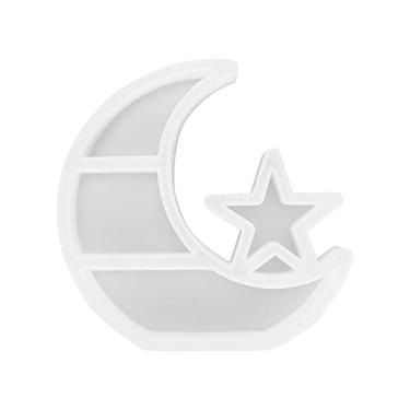 Imagem de Cuofyunl lua estrela bandeja resina molde lua silicone caixa de armazenamento molde para diy fazer jóias exibição
