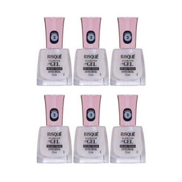 Imagem de Kit Top Coat Fixador Efeito Cristal Risqué Diamond Gel 9,5ml - 6 UN