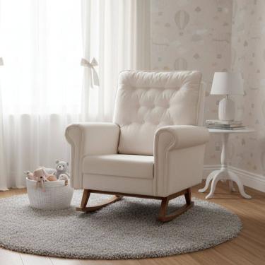 Imagem de Poltrona de Amamentação Balanço Nina Off White