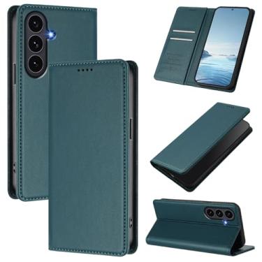 Imagem de Capa carteira fina para Samsung Galaxy A55 5G com capa flip magnética, compartimentos para cartões e suporte, bloqueio RFID, compatível com carregamento sem fio, capa protetora à prova de choque