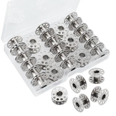Imagem de Bobinas de metal para máquina de costura, bobinas de costura universais, compatíveis com Singer, Brother, Janome, Bernina, etc. Tamanho Classe 15, ideal para costura DIY, enrolamento de linha