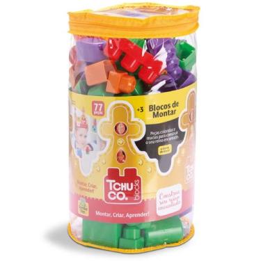 Imagem de Blocos de montar brinquedo infantil grande gigante 77 peças - Tchuco B
