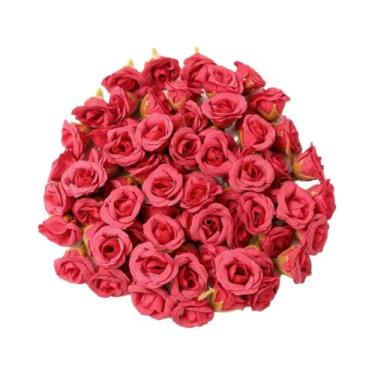 Imagem de 20 Peças De Flores Artificiais Mini Rosa De 2cm Para Decoração De Casa
