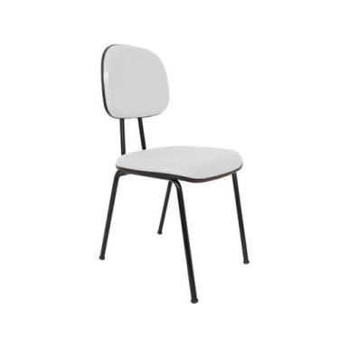 Imagem de Cadeira Fixa Secretaria Bolt - Maiart, Couro Sintetico Corano, Branco