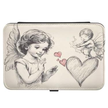 Imagem de Burbuja Caixa de joias de viagem Cupido dos Namorados para mulheres e meninas, estojo de joias portátil de couro PU organizador para brincos, anéis, colares e pulseiras