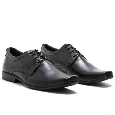 Imagem de Sapato Social Masculino com Cadarço em Couro Legitimo - Preto - Carpid