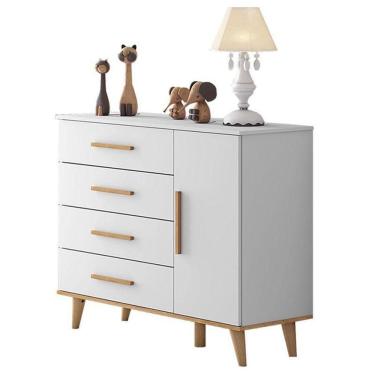 Imagem de Cômoda Infantil Ludmila Branco Bétula – Carolina