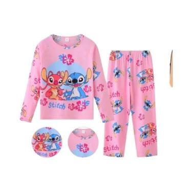 Imagem de Conjunto De Pijamas De Desenho Animado Disney Stitch Para Meninos, Cal