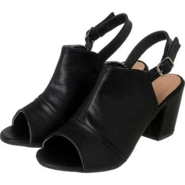 Imagem de Sandália Feminina Fechada Salto Alto Grosso Confortável Fechada-Feminino