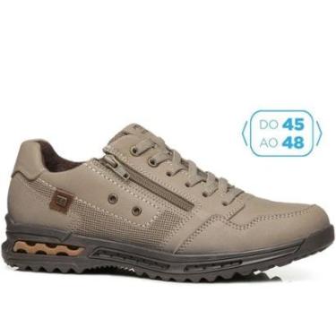 Imagem de Sapatênis Pegada Masculino Plus Size em Couro Areia 511801-04-Masculino