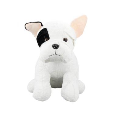 Imagem de Cachorro Branco Sentado 45cm - Pelúcia - Fofy Toys