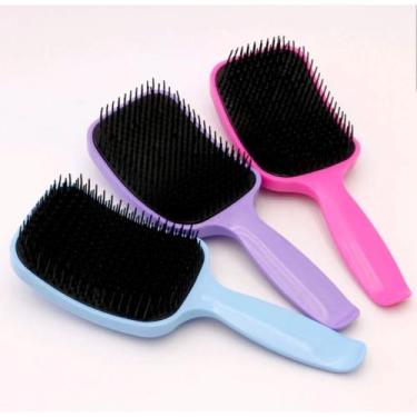 Imagem de Escova de Cabelo Desembaraçadora Raquete Leve Colorida CPlas - JW SHOP