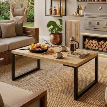 Imagem de Mesa De Centro Retangular Para Sala Metalon Madeira 60x40 - Vital Shef