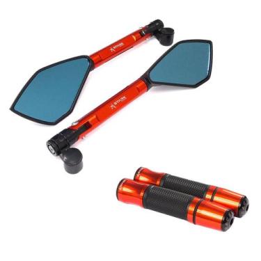 Imagem de Kit Retrovisor Manopla Esportivo Ninja 300r 250r Cbr250 R3 GSX R750 - 