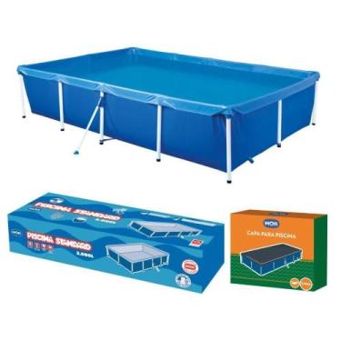 Imagem de Piscina Retangular 3000 Litros Estruturada Com Capa Mor