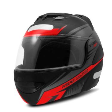 Imagem de Capacete v-pro jet 3 fundo preto pro tork, 60, Vermelho+Cinza