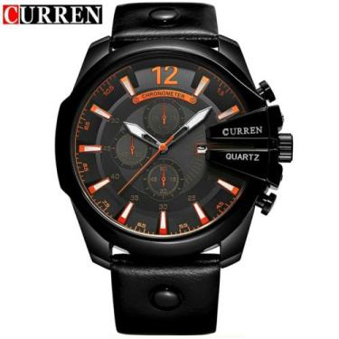 Imagem de Relógio Masculino Curren 8176 Analógico Importado Original, Preto