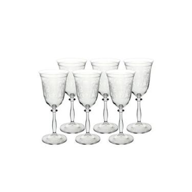 Imagem de Conjunto de 6 Taças Para Água Angela Decorada em Cristal 350ml - Bohem