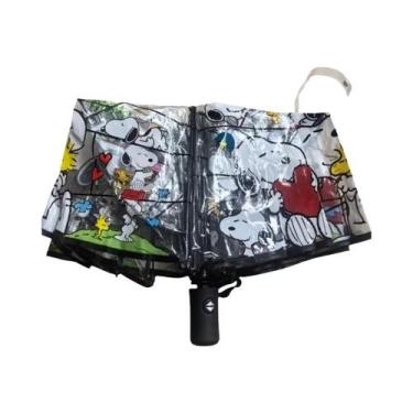 Imagem de Guarda-chuva Automático Transparente Snoopy Woodstock Com Desenho Anim