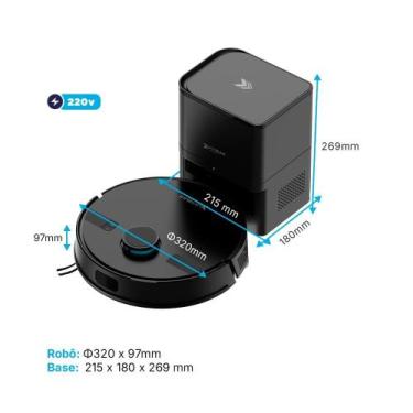 Imagem de Robô Aspirador KABUM! smart K800 Pro Mapeamento Laser Autolimpante 130