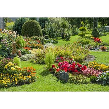 Imagem de Yeele Pano de fundo de jardim primavera de 3 x 2,4 m para fotografia parque de flores cênicas naturais prados fundo de pastagem menina criança adulto foto cabine atirar vinil estúdio adereços