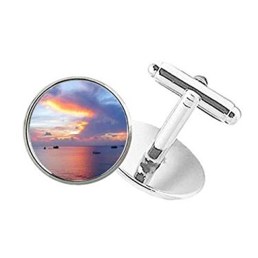 Imagem de DIYthinker Botão redondo oceano céu água ciência imagem botão redondo abotoaduras