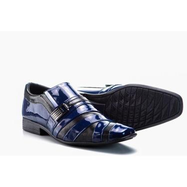 Imagem de Sapato Social Masculino Amsterdã Azul e Preto Vogado Shoes