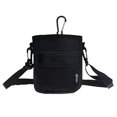 Imagem de Cosmos Bolsa para lanche para animais de estimação, bolsa para treinamento de cães com alça de ombro e mosquetão (cor preta, 11,4 cm de largura x 14,6 cm de altura)